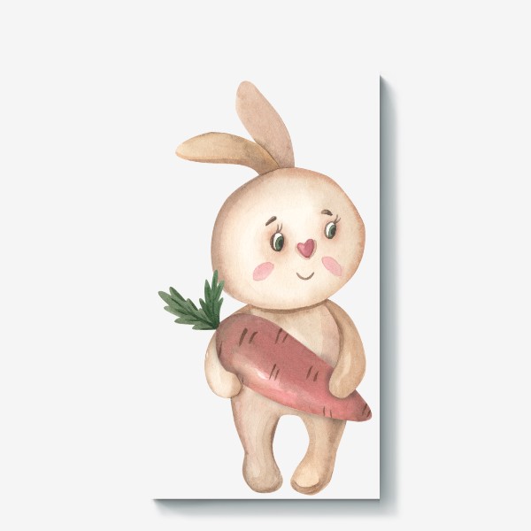 Холст «Милый зайчик с морковкой»