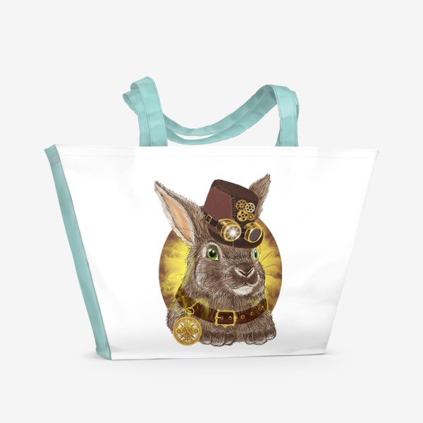 Пляжная сумка «Кролик изобретатель. Стимпанк. »