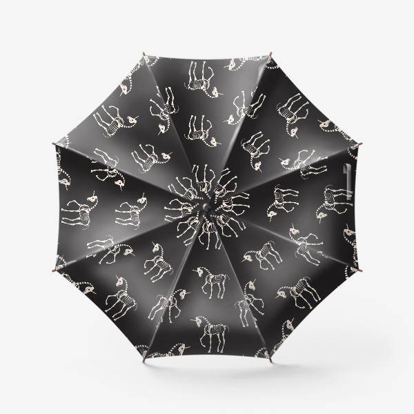 Зонт «Скелеты-единороги»
