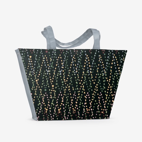 Пляжная сумка «чёрный фон с точками и треугольниками»