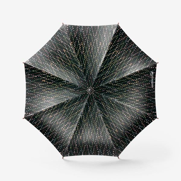 Зонт «чёрный фон с точками и треугольниками»