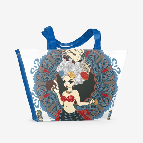 Пляжная сумка &laquo;Русалка с прической в стиле рококо&raquo;
