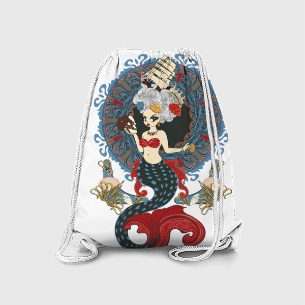 Рюкзак «Русалка с прической в стиле рококо»