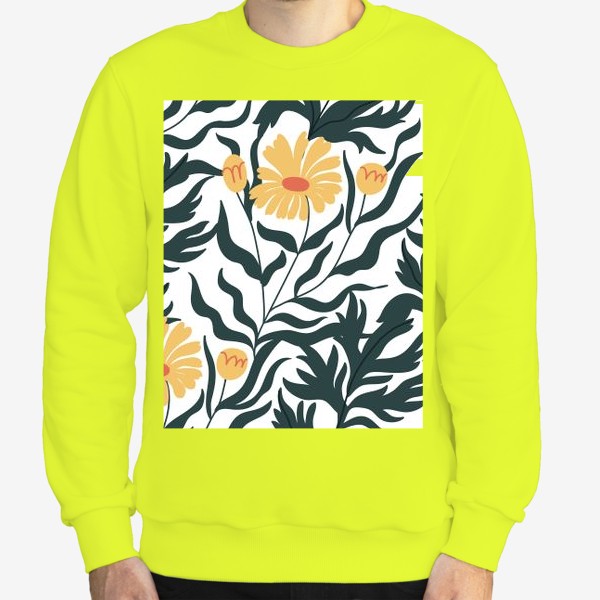 Свитшот «Паттерн с желтыми растениями / Pattern with yellow plants»