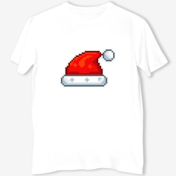 Футболка &laquo;Пиксельный колпак Санта Клауса. Пиксель Арт. Новый год&raquo;