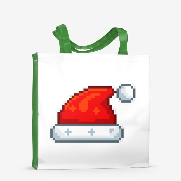 Сумка-шоппер &laquo;Пиксельный колпак Санта Клауса. Пиксель Арт. Новый год&raquo;