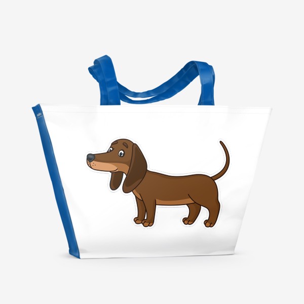 Пляжная сумка «Мультяшная такса. Собака»