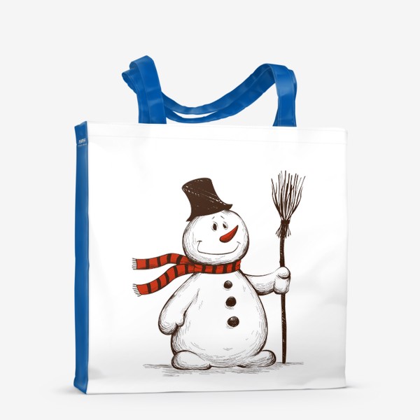 Сумка-шоппер «Мультяшный снеговик. Скетч»