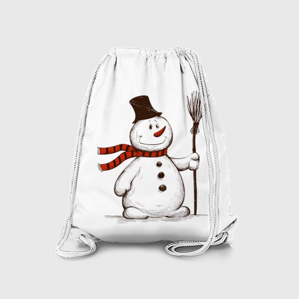 Рюкзак «Мультяшный снеговик. Скетч»