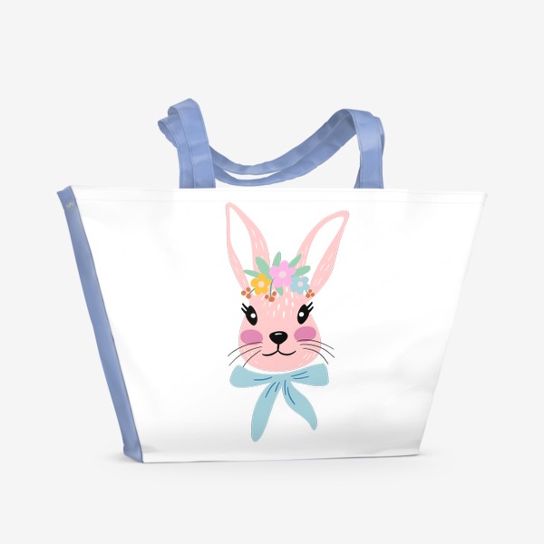 Пляжная сумка «Милый розовый кролик»