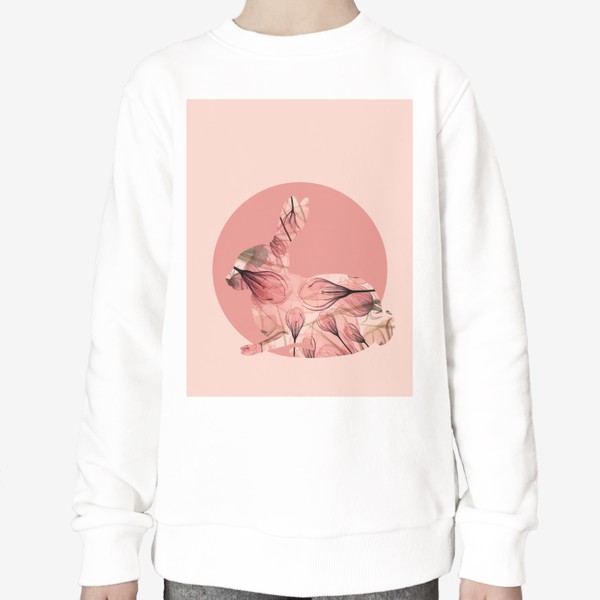 Свитшот «Кролик в розовых цветах»