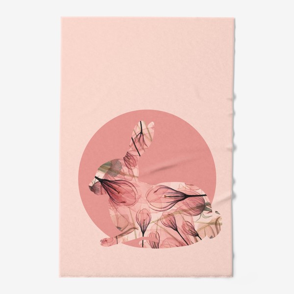 Полотенце «Кролик в розовых цветах»