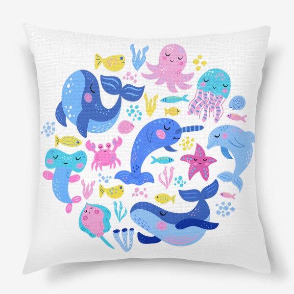Подушка «Милые морские животные»