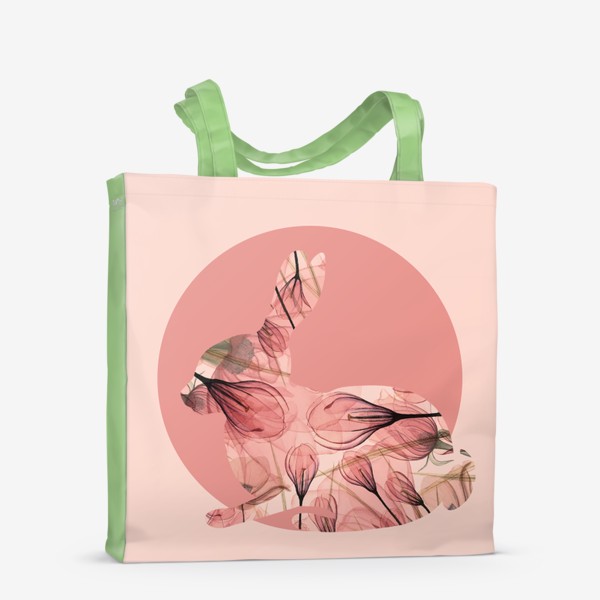 Сумка-шоппер «Кролик в розовых цветах»