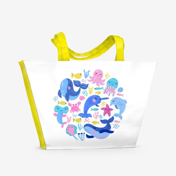 Пляжная сумка «Милые морские животные»
