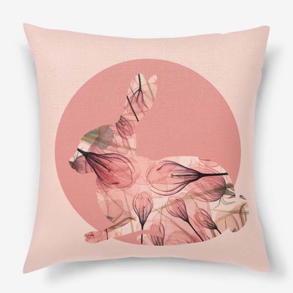 Подушка «Кролик в розовых цветах»