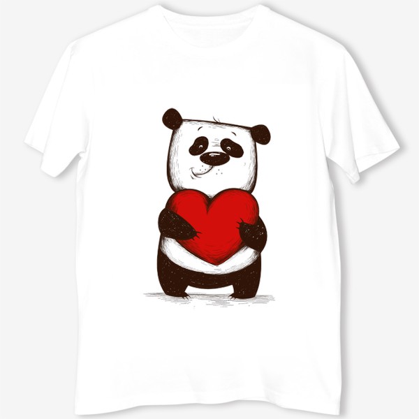 Футболка «Мультяшный панда с сердцем»