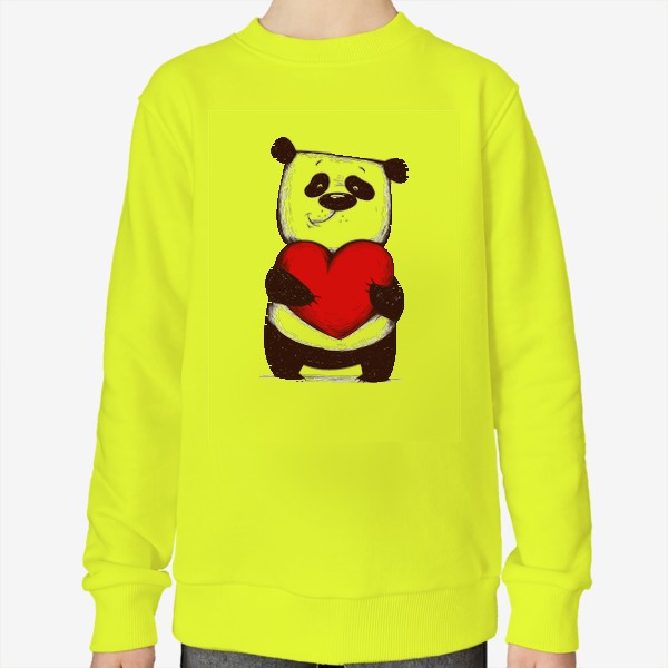 Свитшот «Мультяшный панда с сердцем»