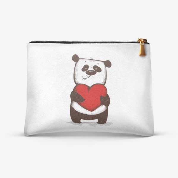 Косметичка «Мультяшный панда с сердцем»