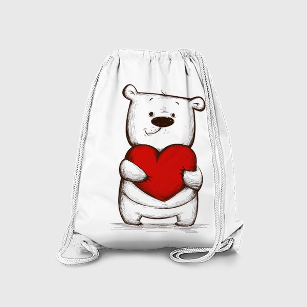 Рюкзак «Мультяшный мишка с сердцем»