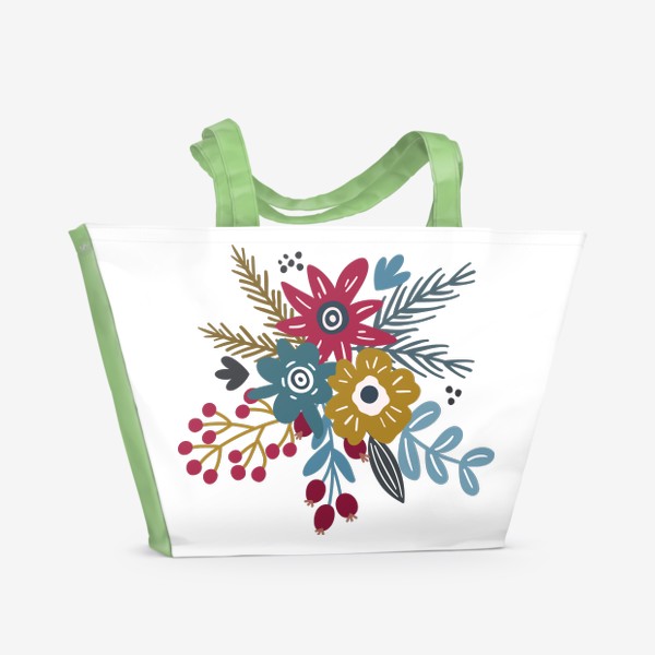 Пляжная сумка «Зимняя цветочная композиция»