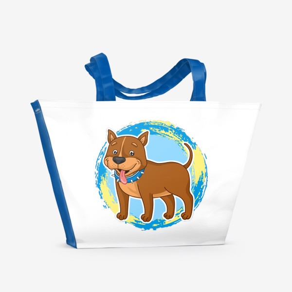 Пляжная сумка «Мультяшная собака. Стаффордширский терьер»