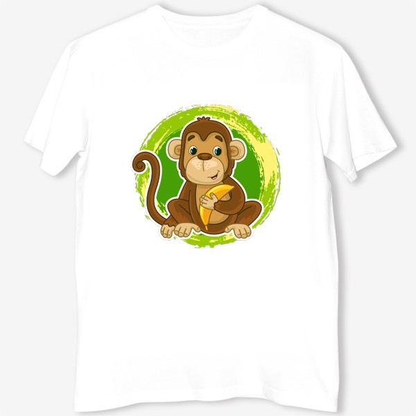 Футболка &laquo;Мультяшная обезьяна с бананом&raquo;