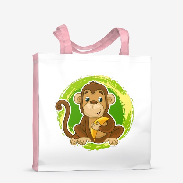 Сумка-шоппер «Мультяшная обезьяна с бананом»