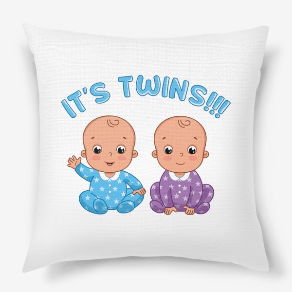 Подушка «Это близнецы! Мультяшные младенцы. Рождение ребенка»