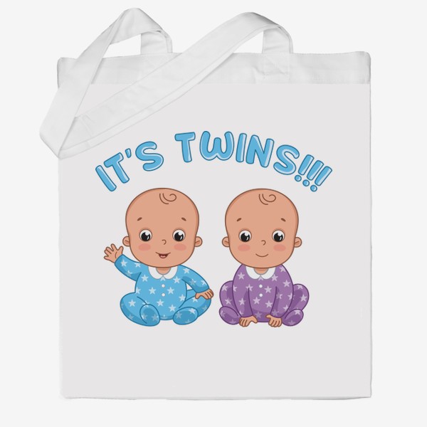 Сумка хб «Это близнецы! Мультяшные младенцы. Рождение ребенка»