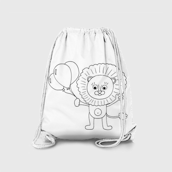 Рюкзак «лев с шариками. милый детский праздничный принт»