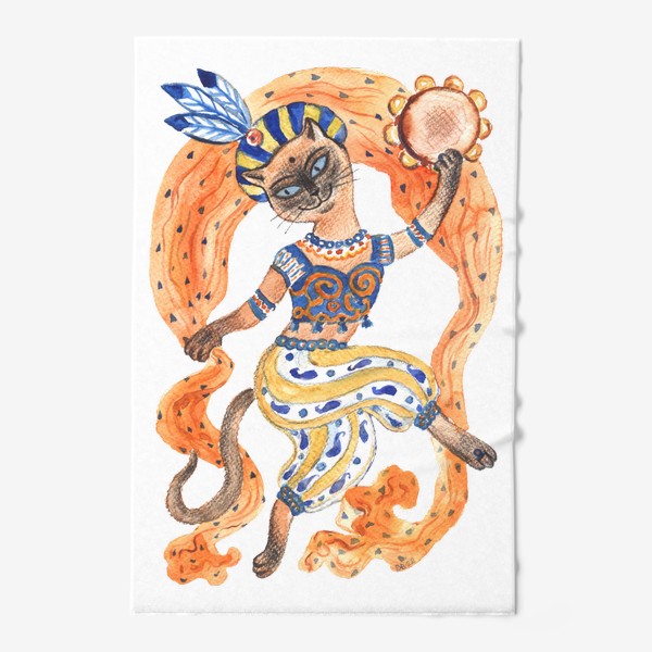 Полотенце «Новогодняя сиамская кошечка-танцовщица»