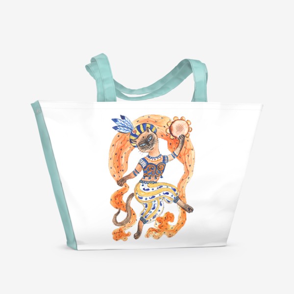 Пляжная сумка «Новогодняя сиамская кошечка-танцовщица»