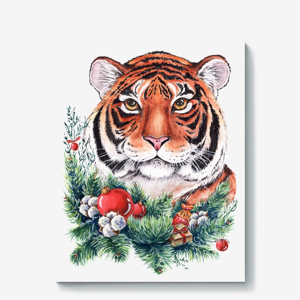 Холст «Новогодний тигр»