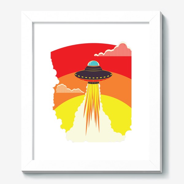 Картина «Ретро летающий корабль НЛО»