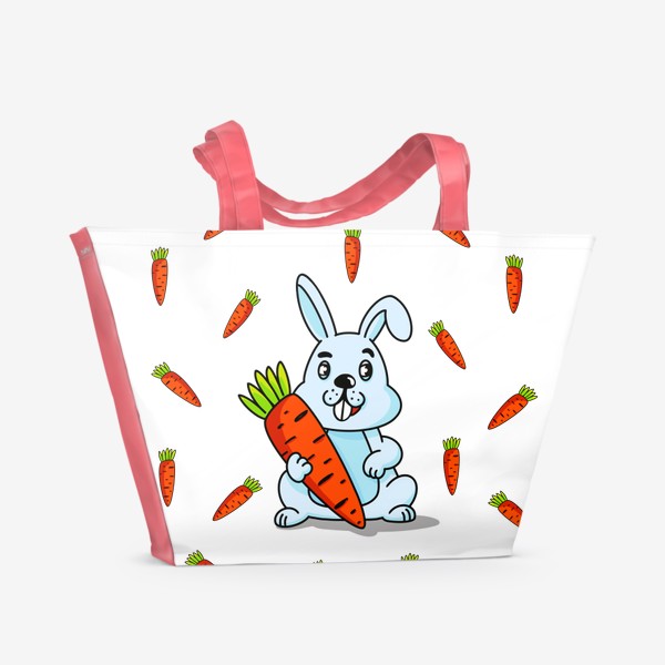 Пляжная сумка «Кролик и морковка»