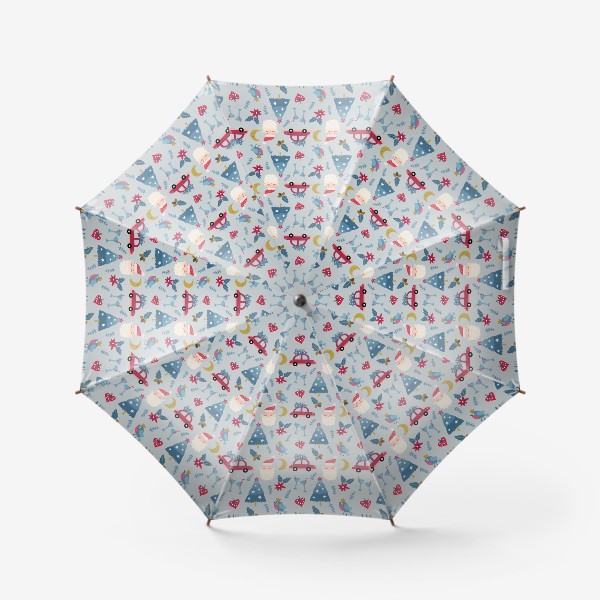 Зонт «Новогодний веселый паттерн»