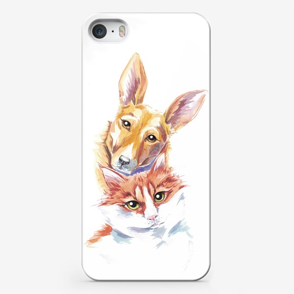 Чехол iPhone «Друзья Пес и Кот»