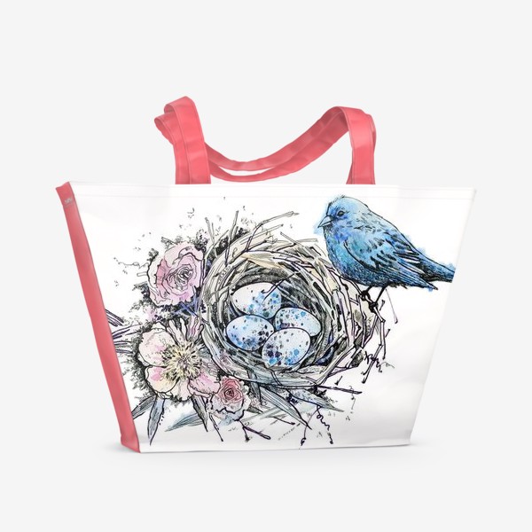 Пляжная сумка «Синий птиц»