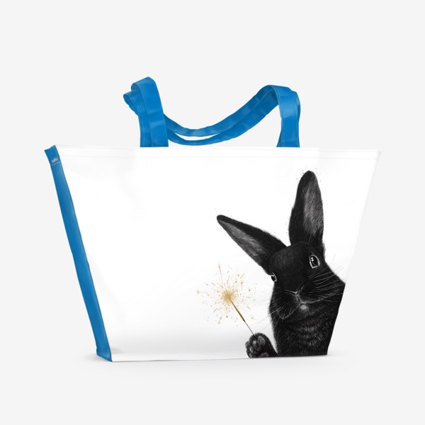 Пляжная сумка «Кролик с бенгальским огнём»