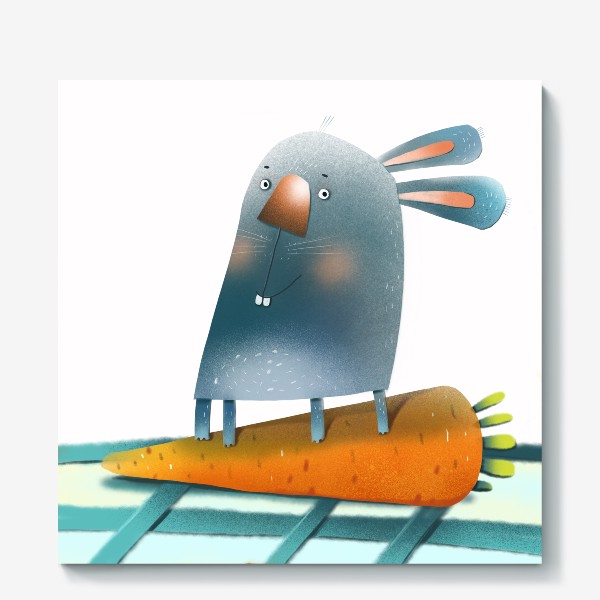 Холст «Кролик с морковкой»