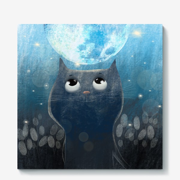 Холст «Лунный кот»