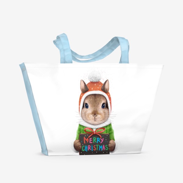 Пляжная сумка «Новогодний кролик»