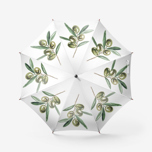 Зонт «ветка оливы зеленая акварель»