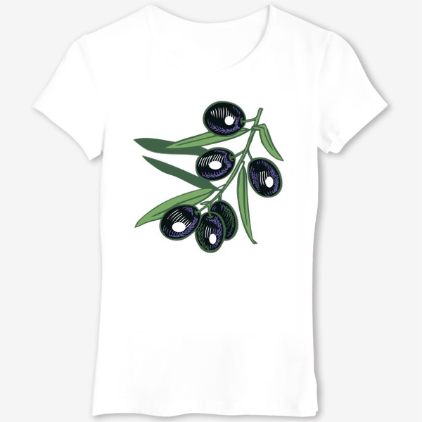 Футболка «ветка оливы маслины черные вектор»