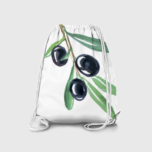 Рюкзак «ветка оливы маслины акварель»