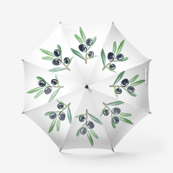 Зонт «ветка оливы маслины акварель»