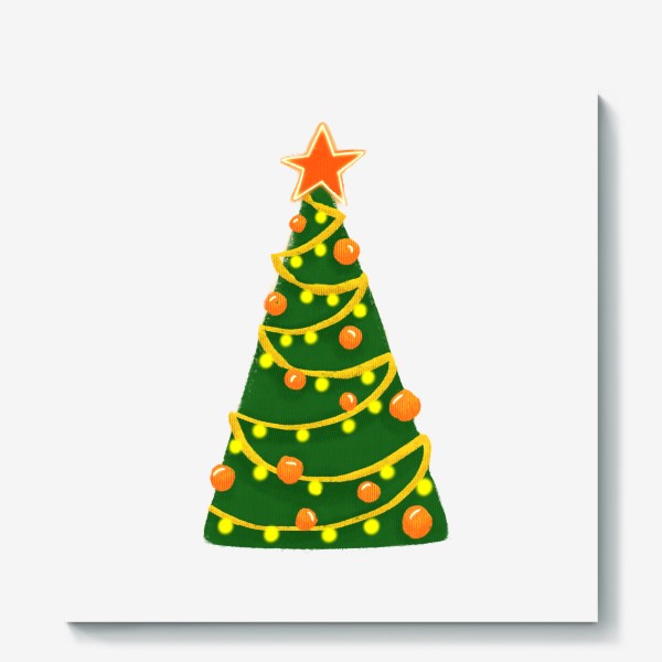 Холст «Новогодняя праздничная елка»