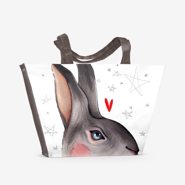 Пляжная сумка «Черный кролик Новый год»