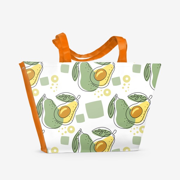 Пляжная сумка &laquo;Бесшовный принт с манго. Манго.Минимализм.&raquo;